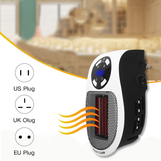 Portable Electric Wall Fan Heater: Adjustable Thermostat, Handy Heating Stove for Home Warmth