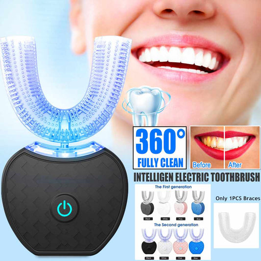 Intelligent Automatic Electric Toothbrush: 360° Whitening, Waterproof, USB Charging